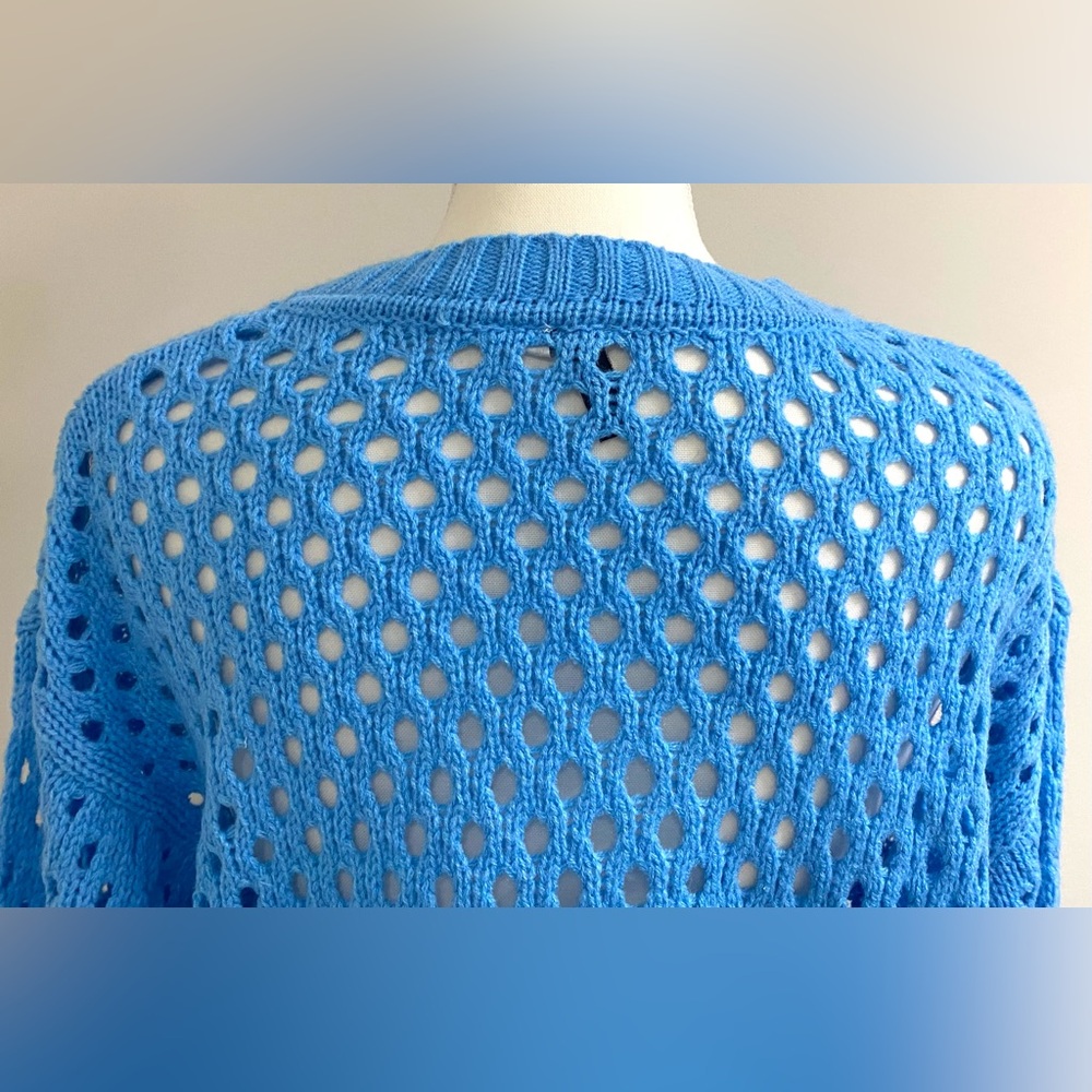 H&M Divided Womens L Solid Blue Crewneck Long Sleeve Lightweight Sweater Classic - Picture 6 of 12